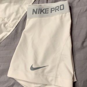 white nike pros